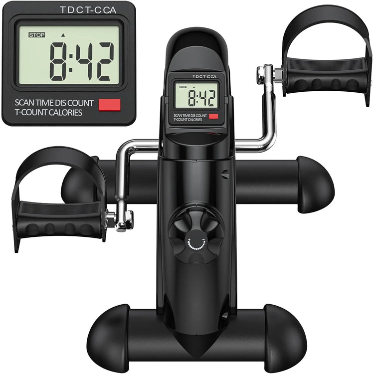 Mini Exercise Bike, Under Desk Bike Pedal Exerciser for Arm/Leg Exercise, Adjustable Magnetic Resistance Desk Cycle by Home for Health and Beauty