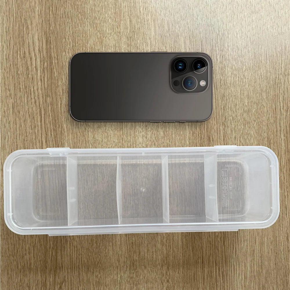 Plastic Five-Compartment Hair Accessories Organizer Box