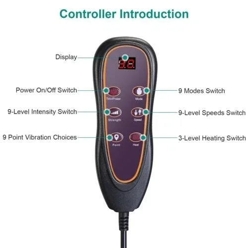 Electric Mat Kneading Vibrating Full Body Massager With Heating by Home for Health and Beauty