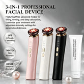 3 in 1 Red Light Handle Facial Device Portable V Shaped Face Lifting Slimming Massager for Neck Skin Tightening Anti-Aging Skincare Tool For Women Travel Home Use Gift by Home for Health and Beauty