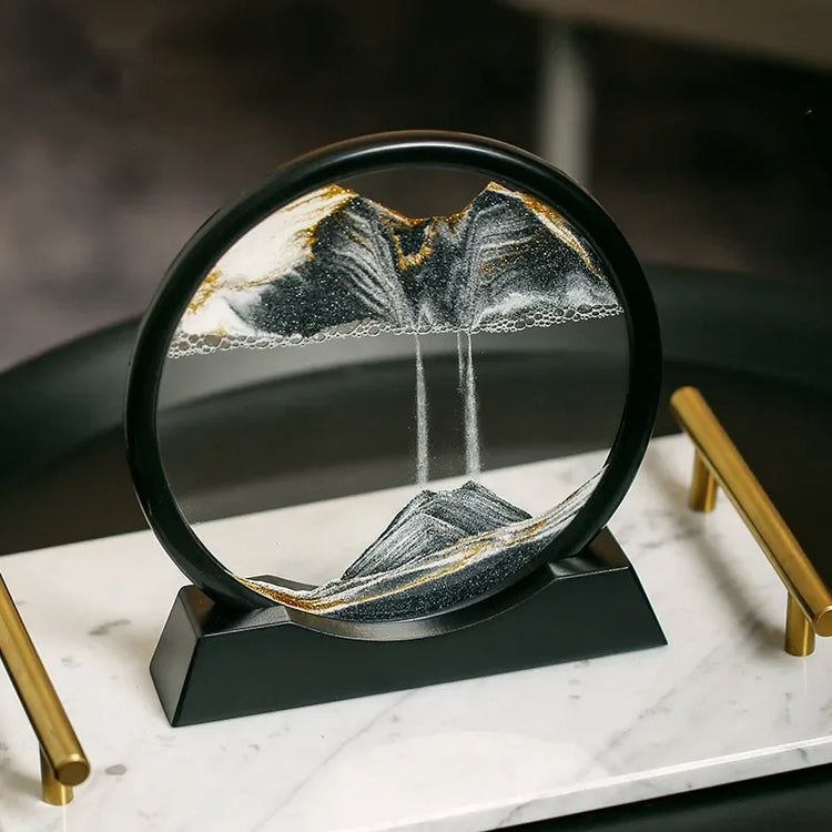 3D Moving Sand Art Glass Frame Deep Sea Quicksand Decor by Home for Health and Beauty